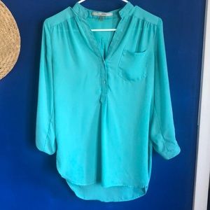 Teal Blouse w/ 3/4 Sleeves